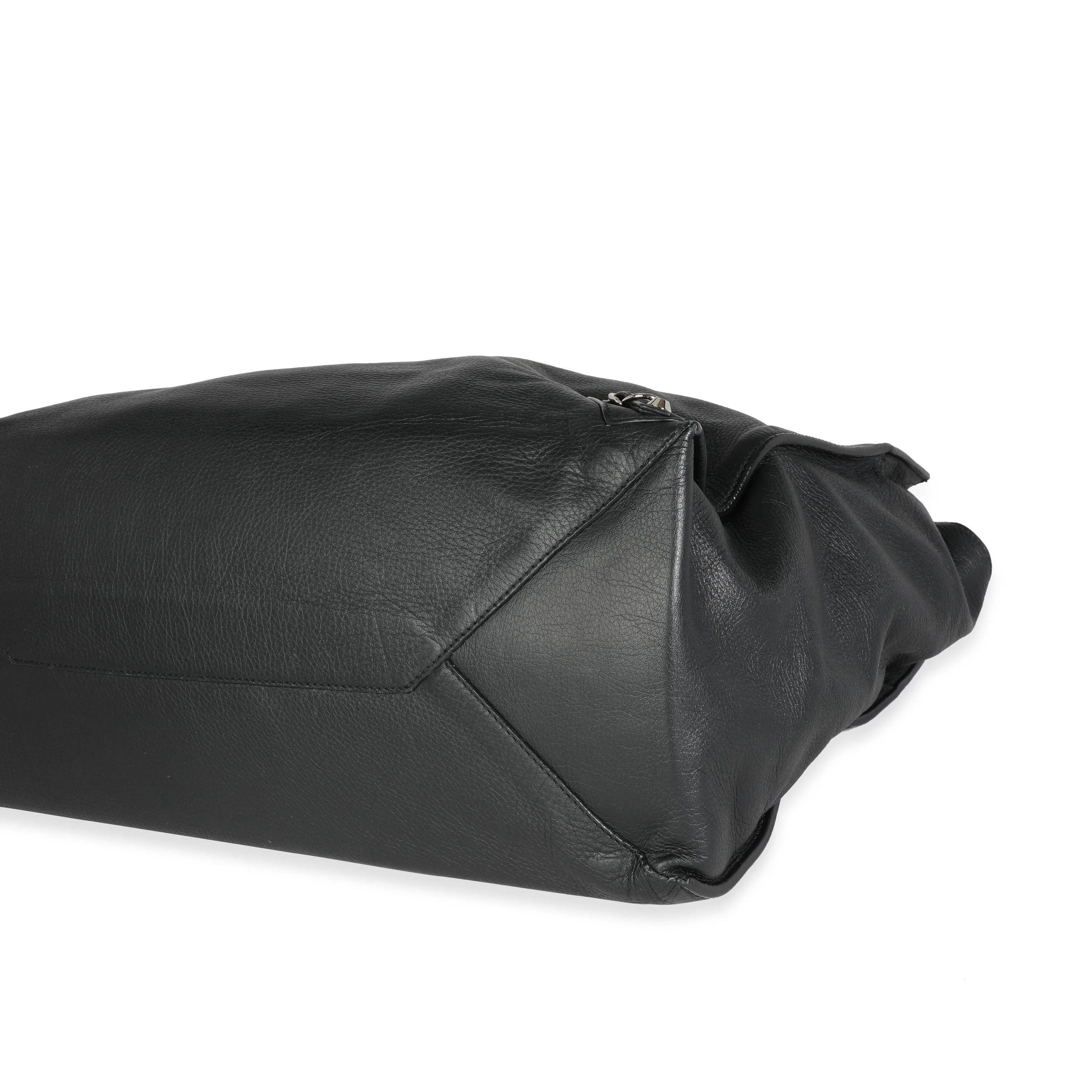 Balenciaga Black Calfskin Leather Papier A4 Tote Bag