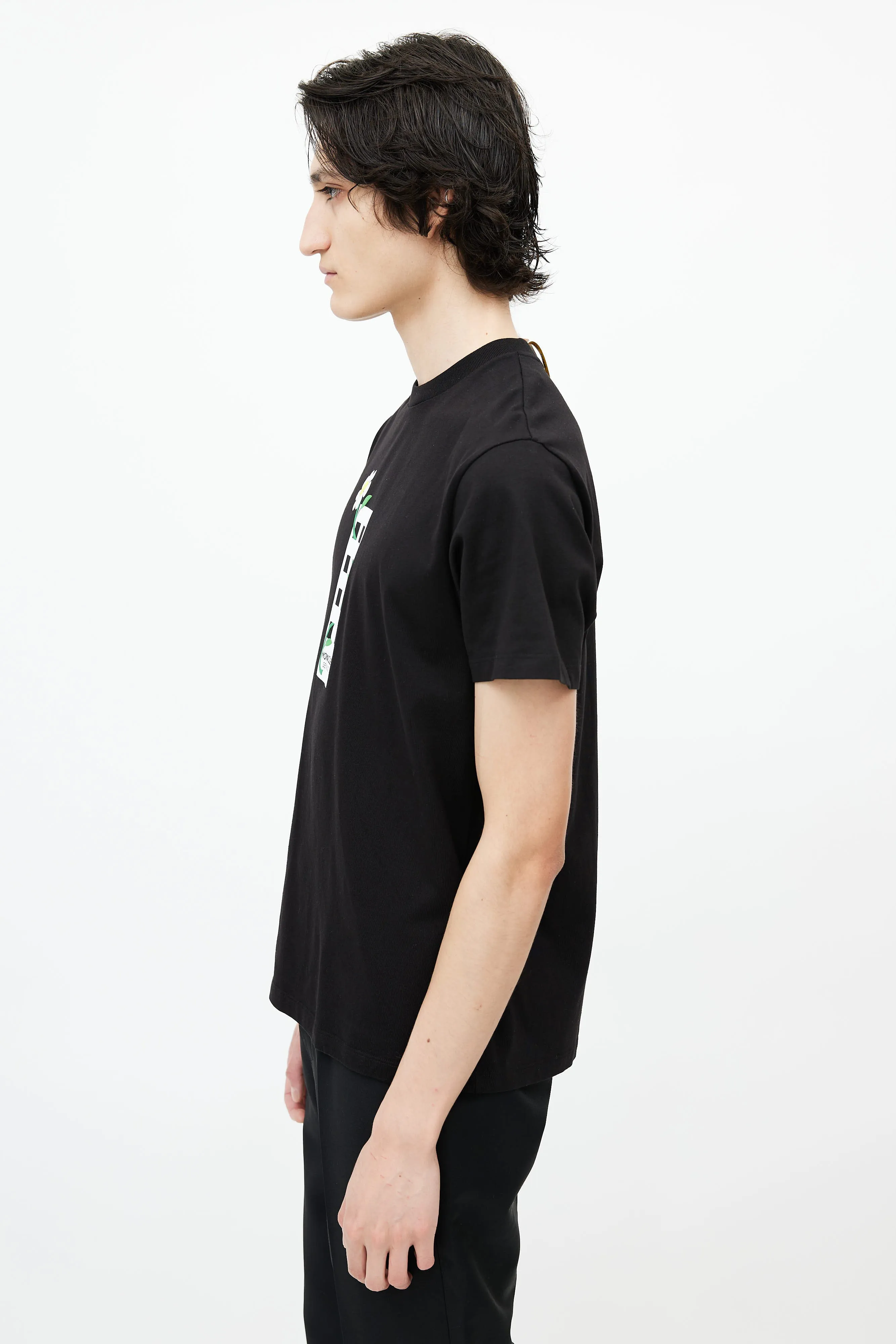 Black & White Floral Graphic T-Shirt