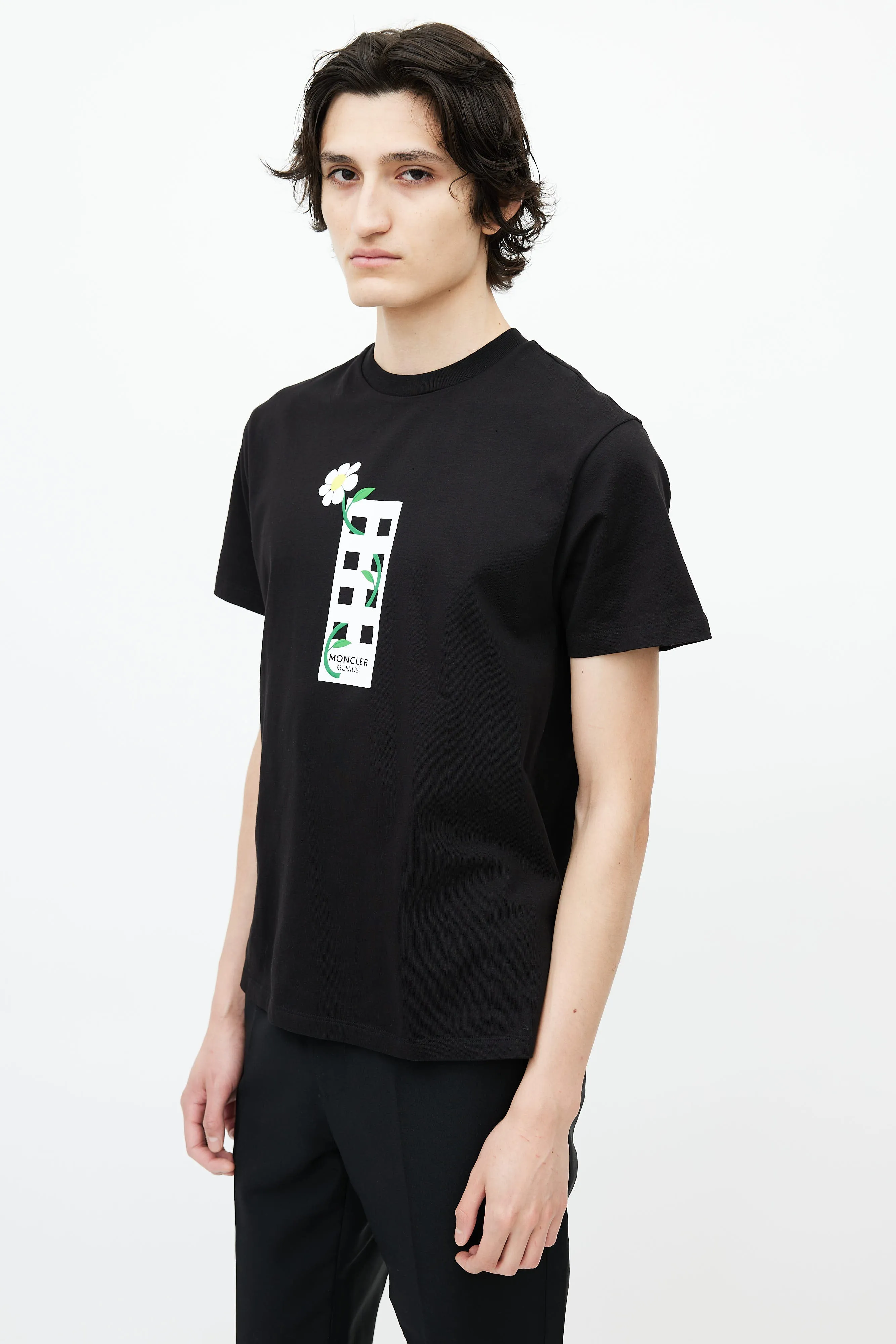 Black & White Floral Graphic T-Shirt