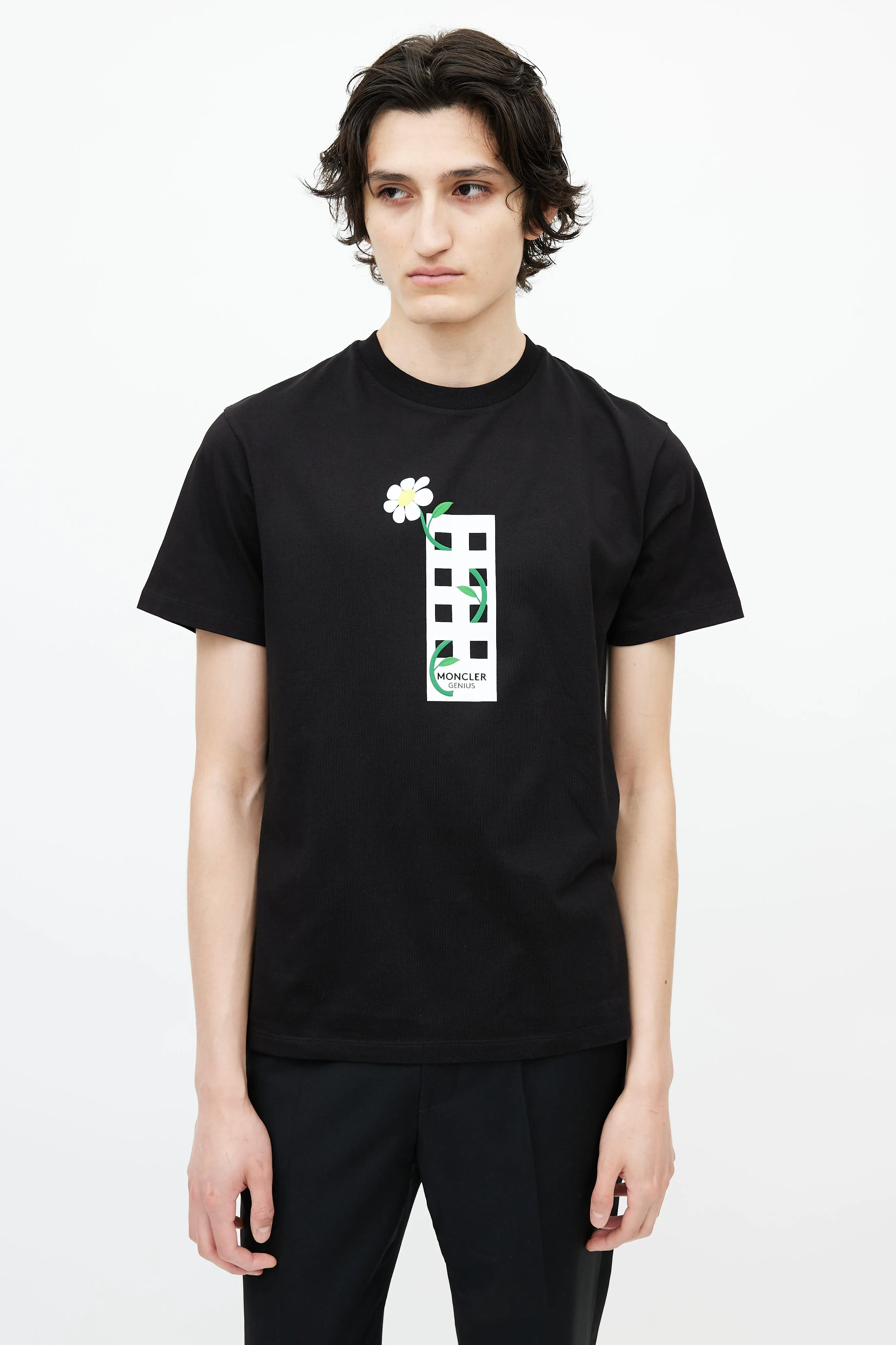 Black & White Floral Graphic T-Shirt