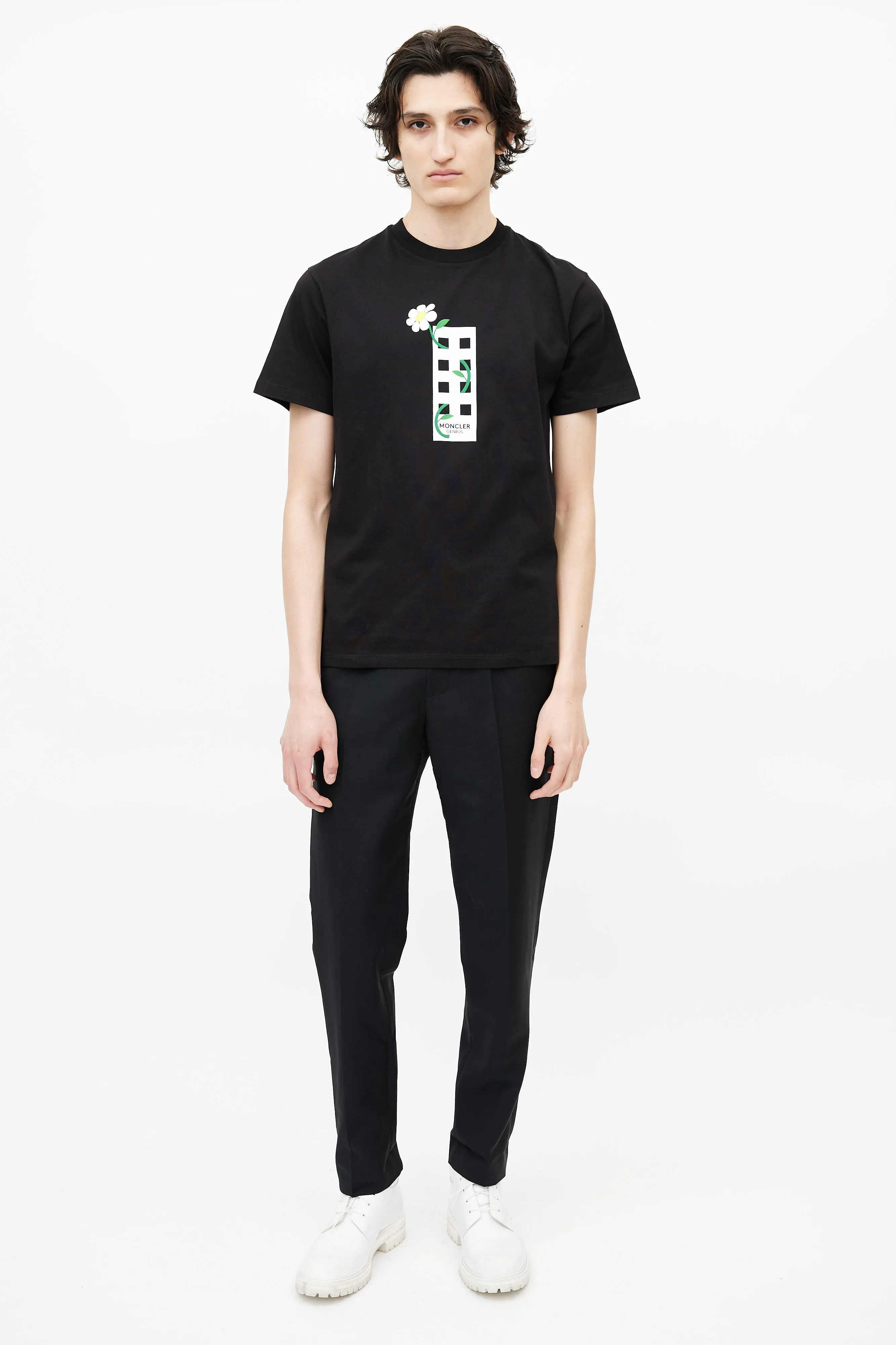 Black & White Floral Graphic T-Shirt