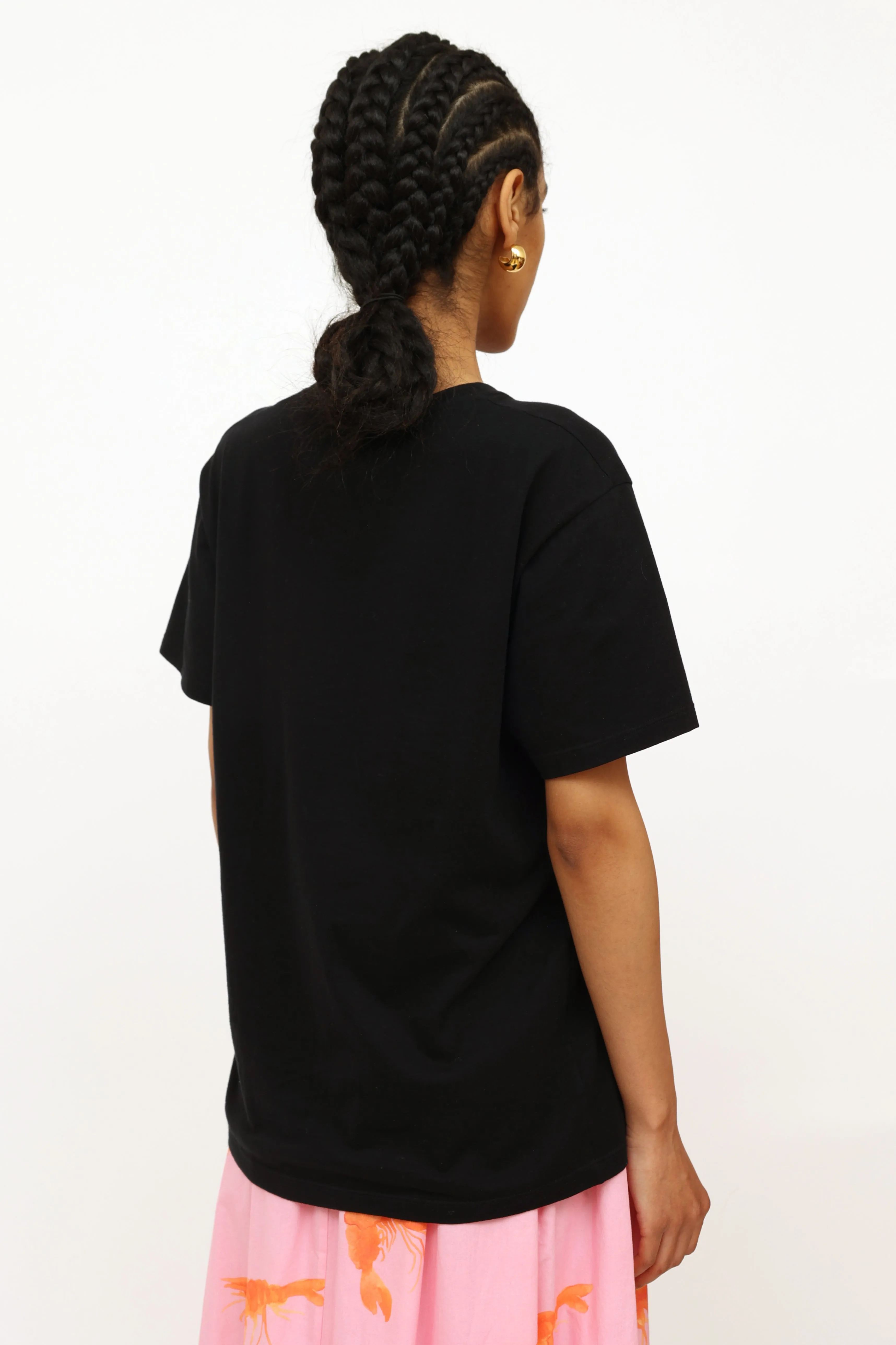 Black Glitter Graphic Top