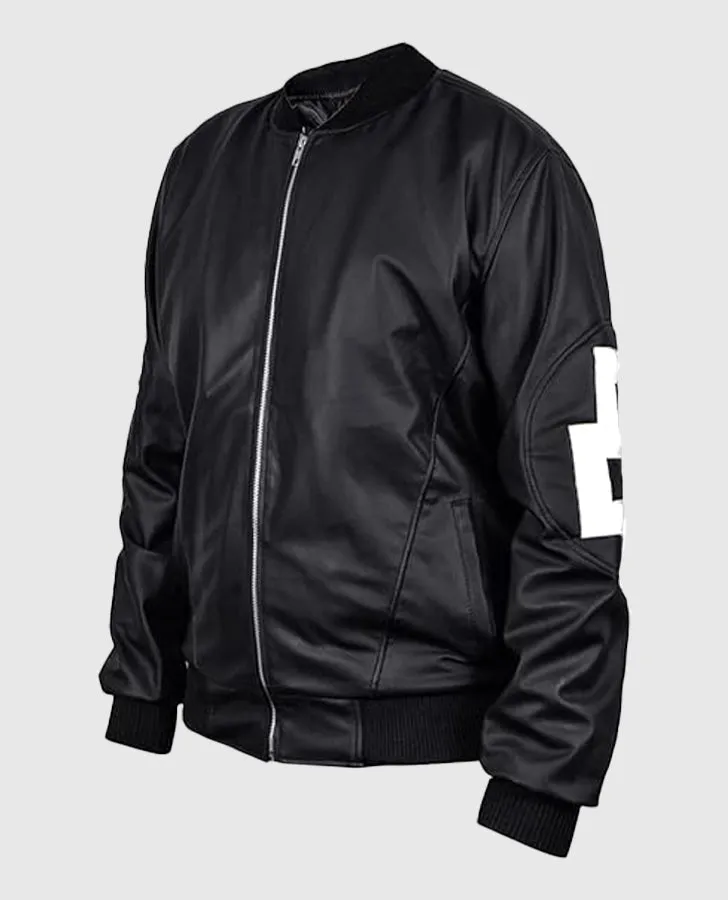 Dizller 8 Ball Letterman Black Bomber Leather jackets