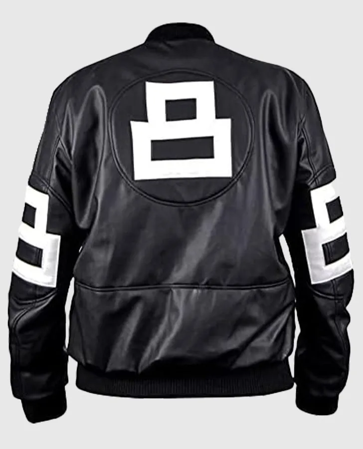 Dizller 8 Ball Letterman Black Bomber Leather jackets
