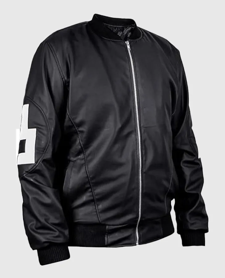 Dizller 8 Ball Letterman Black Bomber Leather jackets
