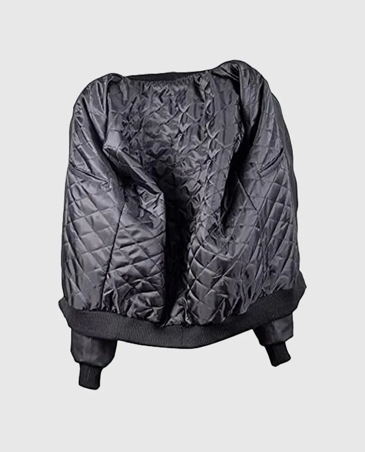 Dizller 8 Ball Letterman Black Bomber Leather jackets