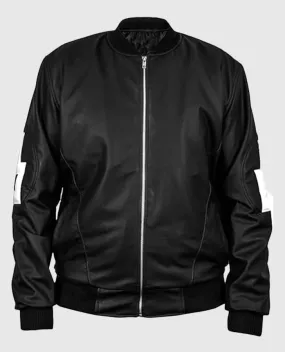 Dizller 8 Ball Letterman Black Bomber Leather jackets