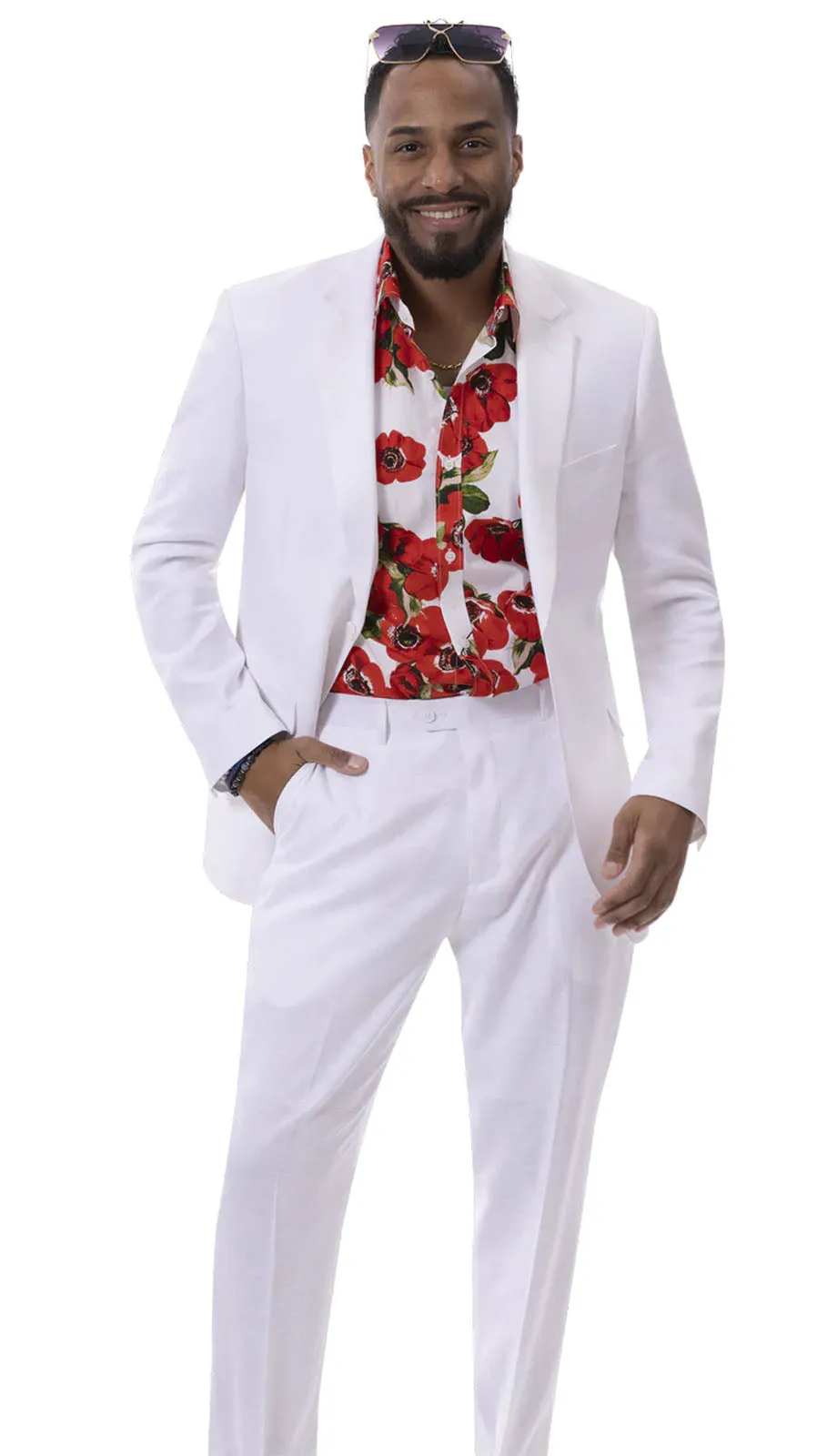 EJ Samuel M2792-WHT Mens Suit