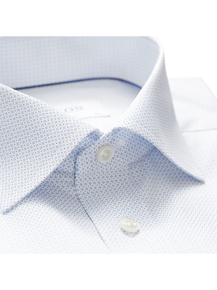 Eton Slim Fit Sky Blue Micro Print Dress Shirt