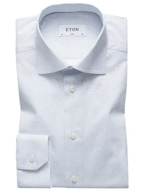 Eton Slim Fit Sky Blue Micro Print Dress Shirt