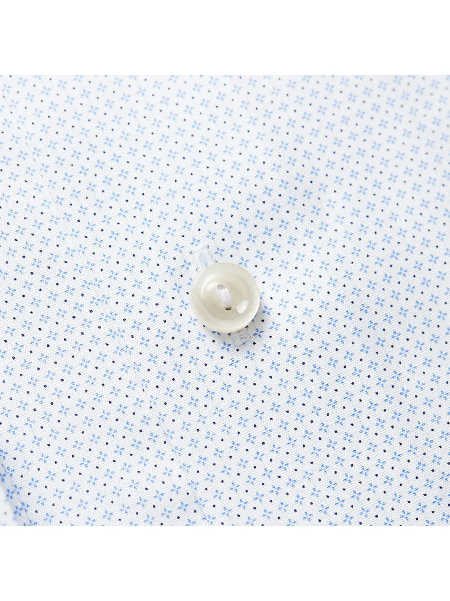 Eton Slim Fit Sky Blue Micro Print Dress Shirt