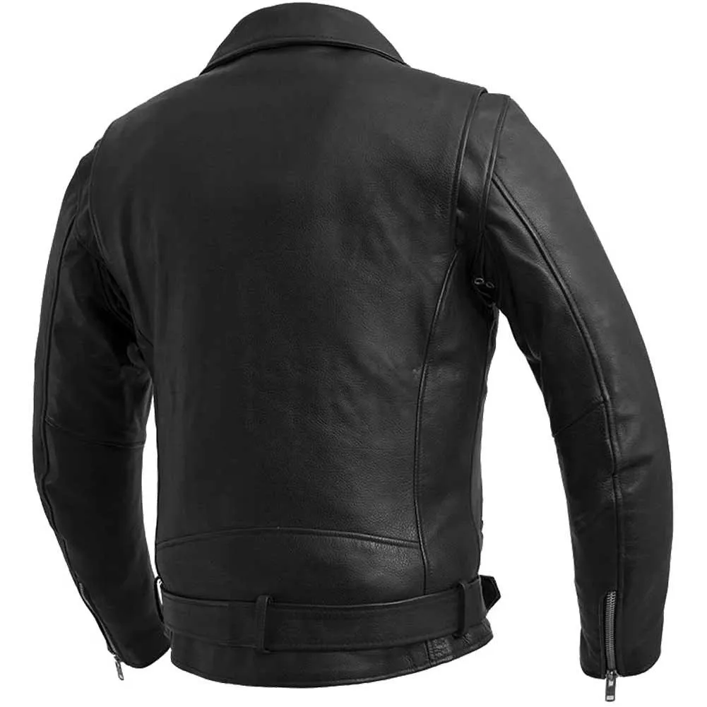 First Mfg Mens Fillmore Leather Motorcycle Jacket