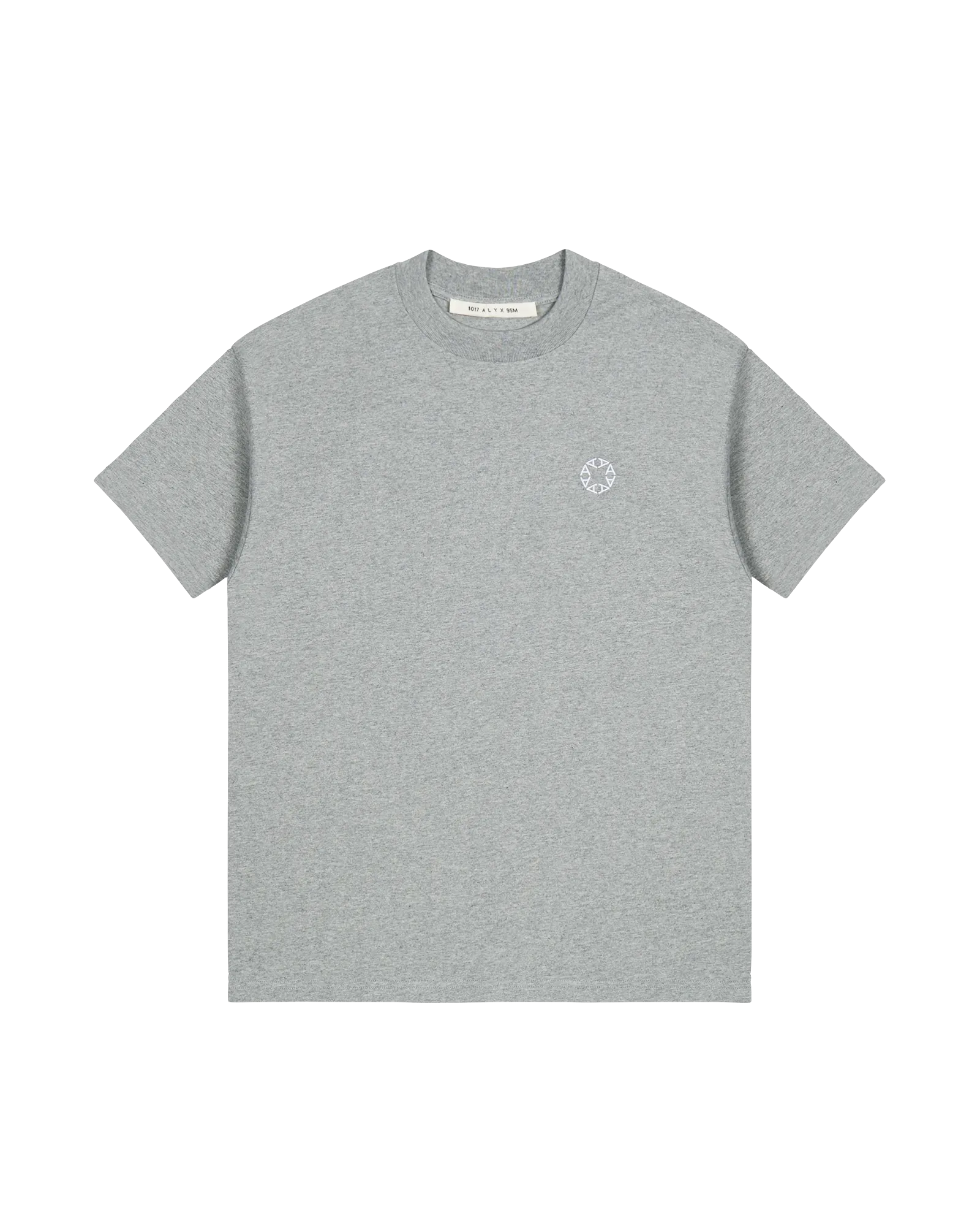GREY OVERSIZED EMBROIDERED LOGO T-SHIRT