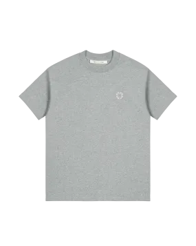 GREY OVERSIZED EMBROIDERED LOGO T-SHIRT