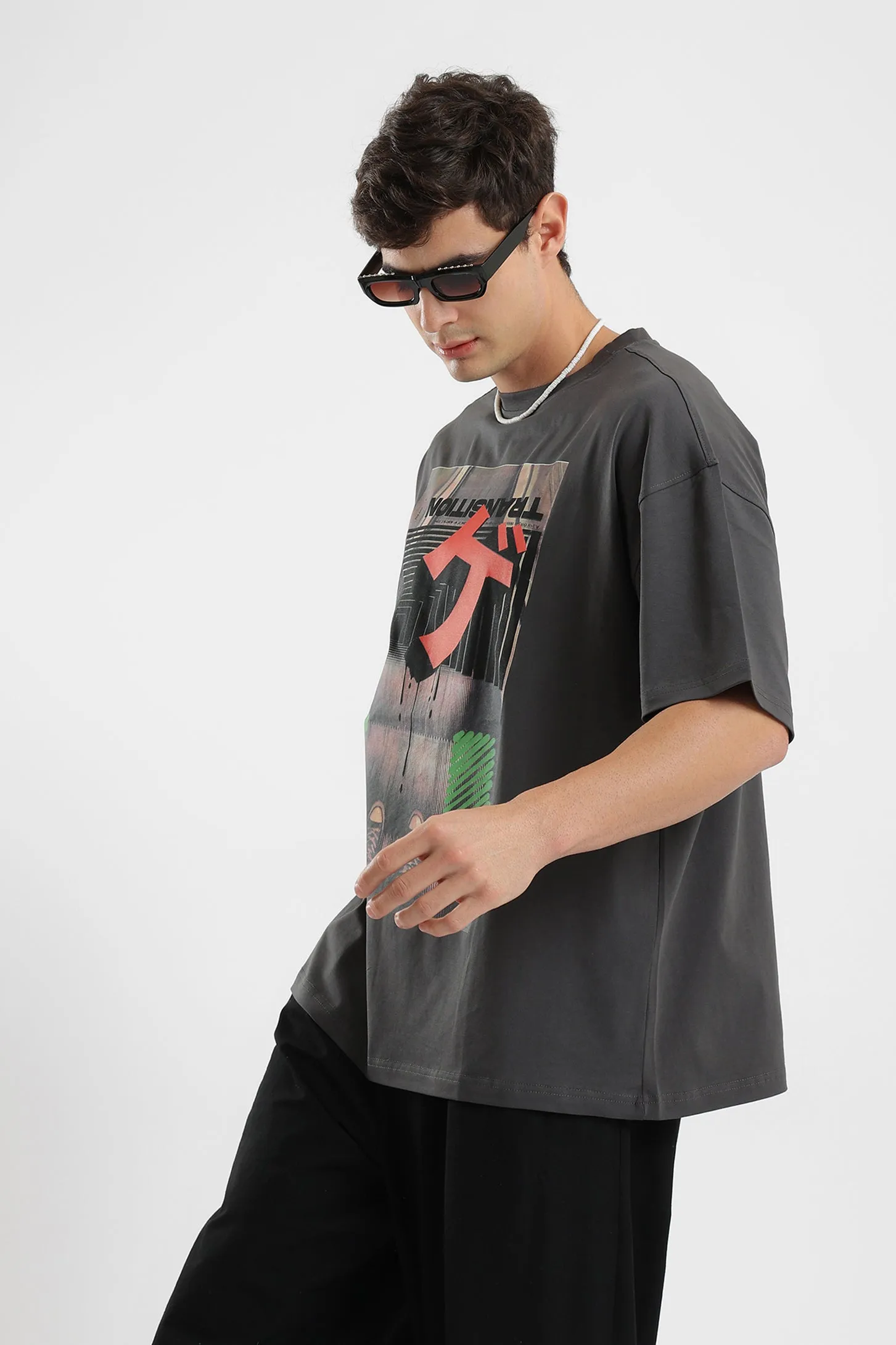 GREY TRANSITION OVERSIZED UNISEX TEE