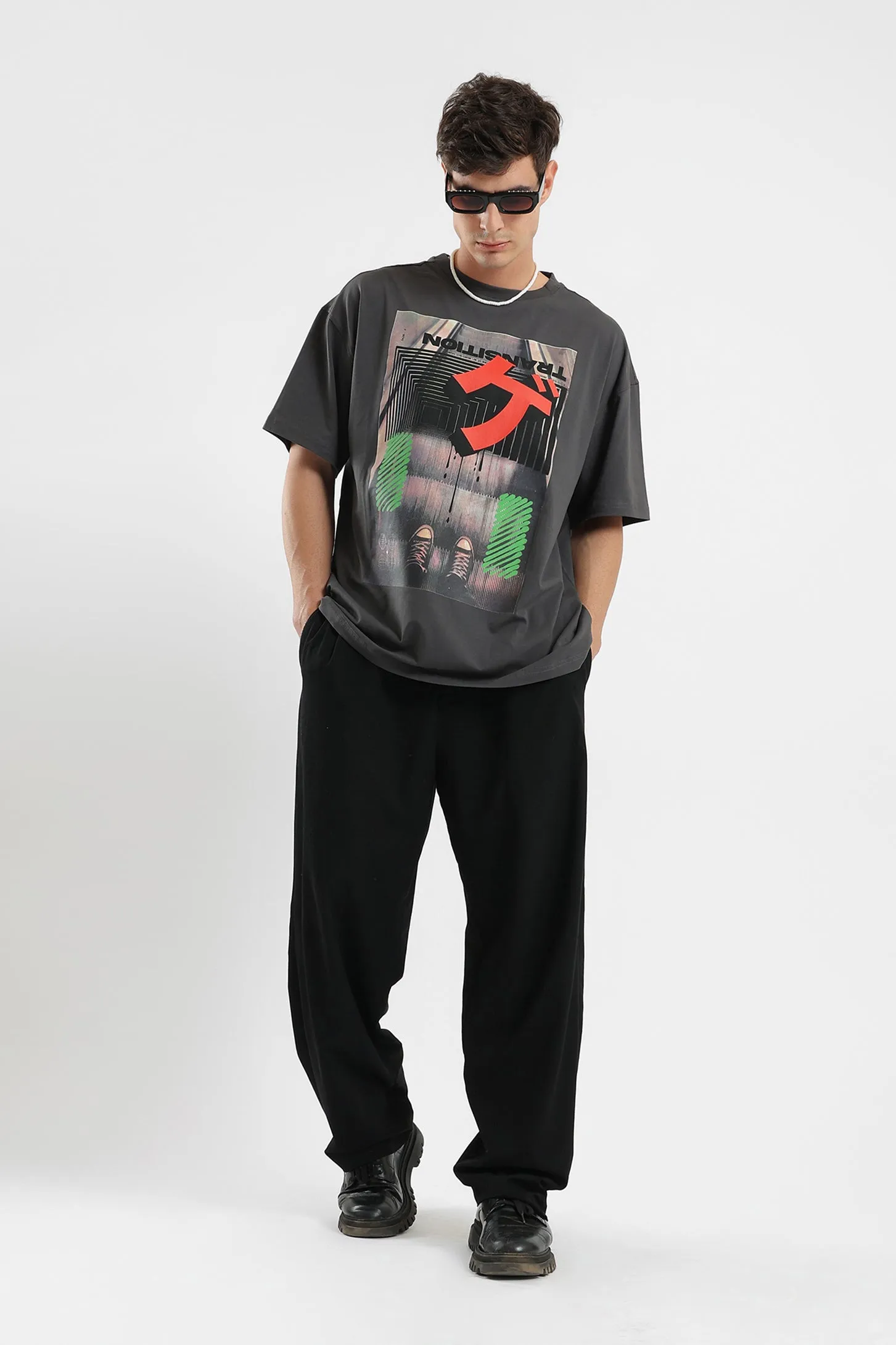 GREY TRANSITION OVERSIZED UNISEX TEE