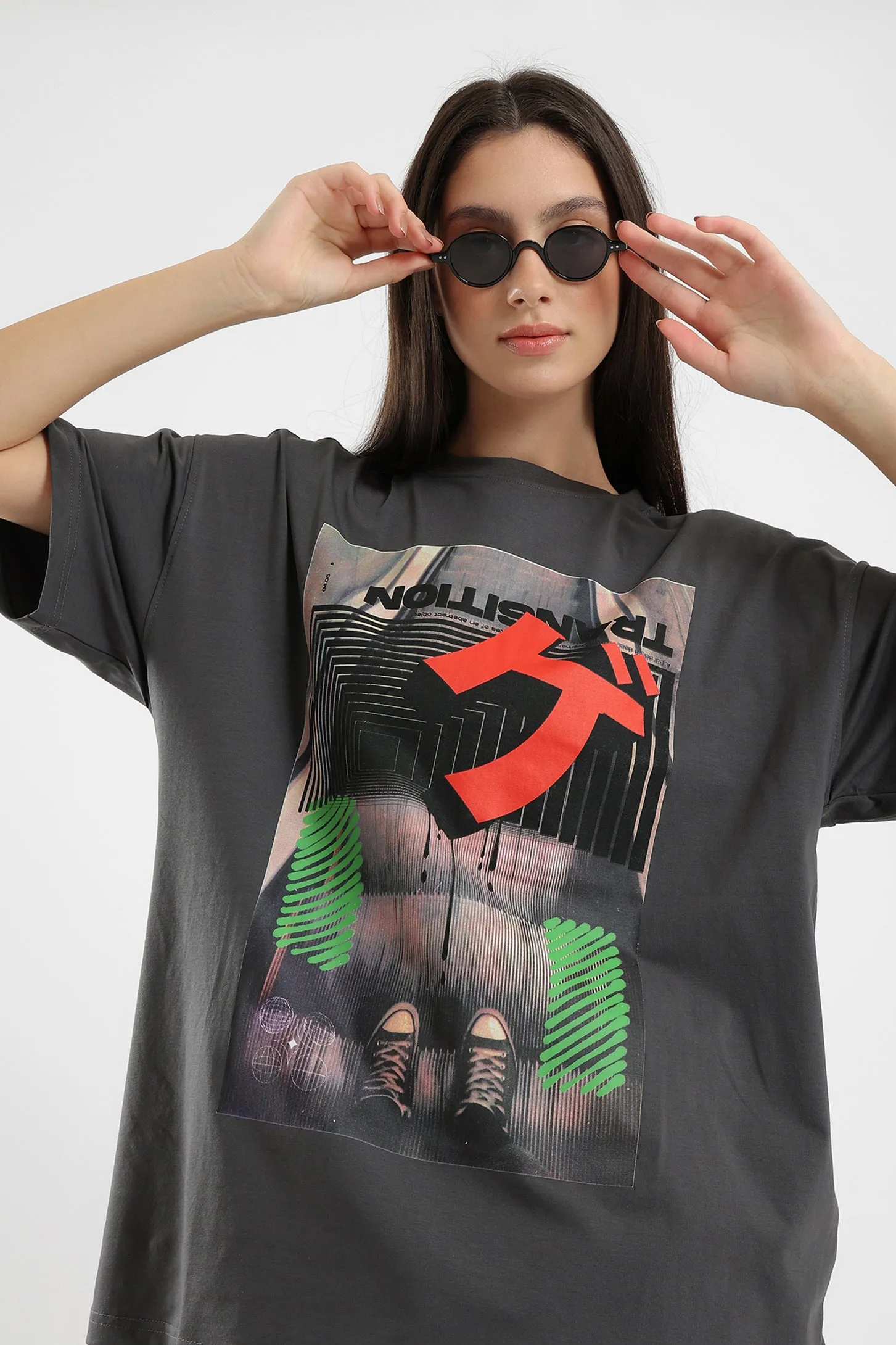 GREY TRANSITION OVERSIZED UNISEX TEE