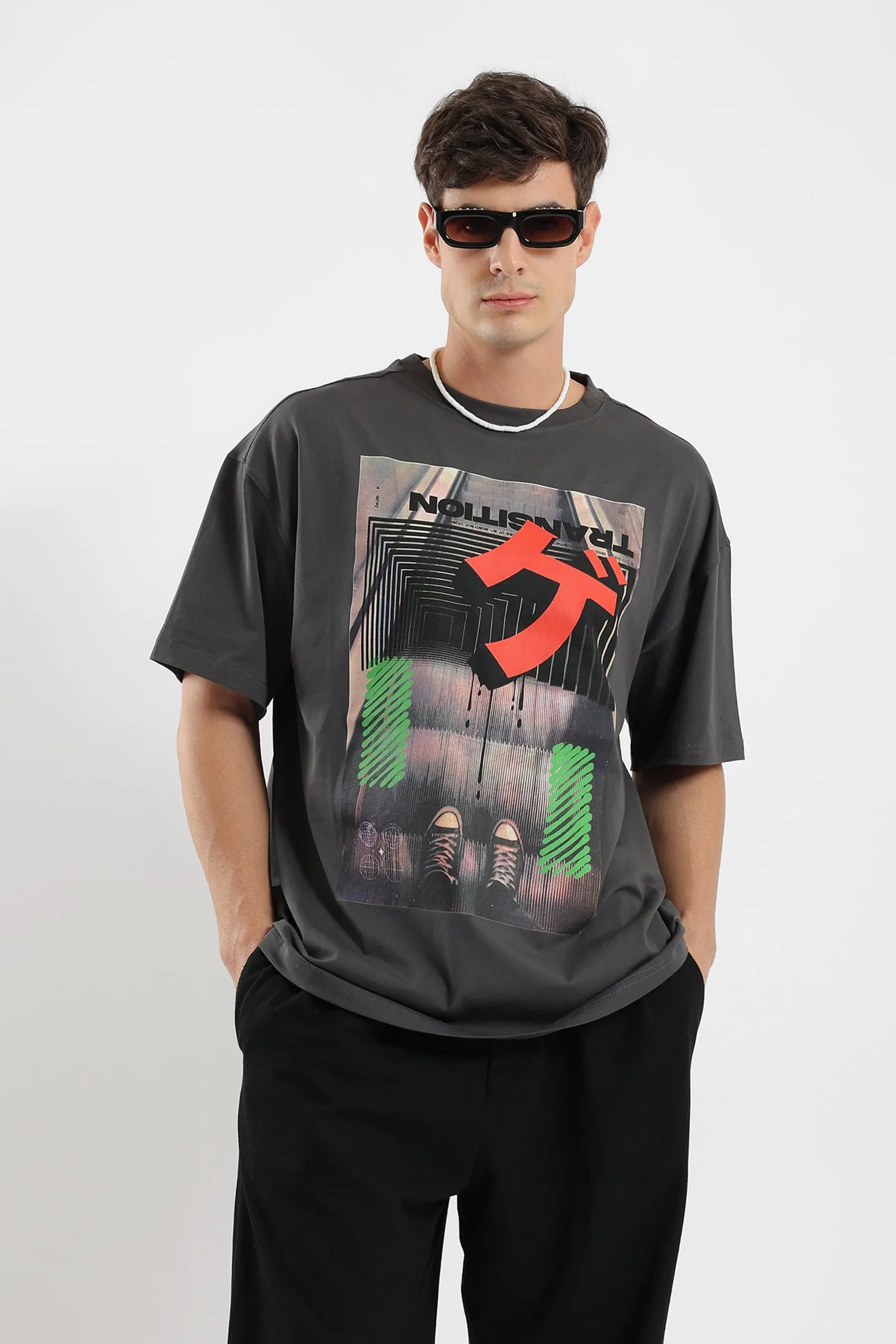 GREY TRANSITION OVERSIZED UNISEX TEE
