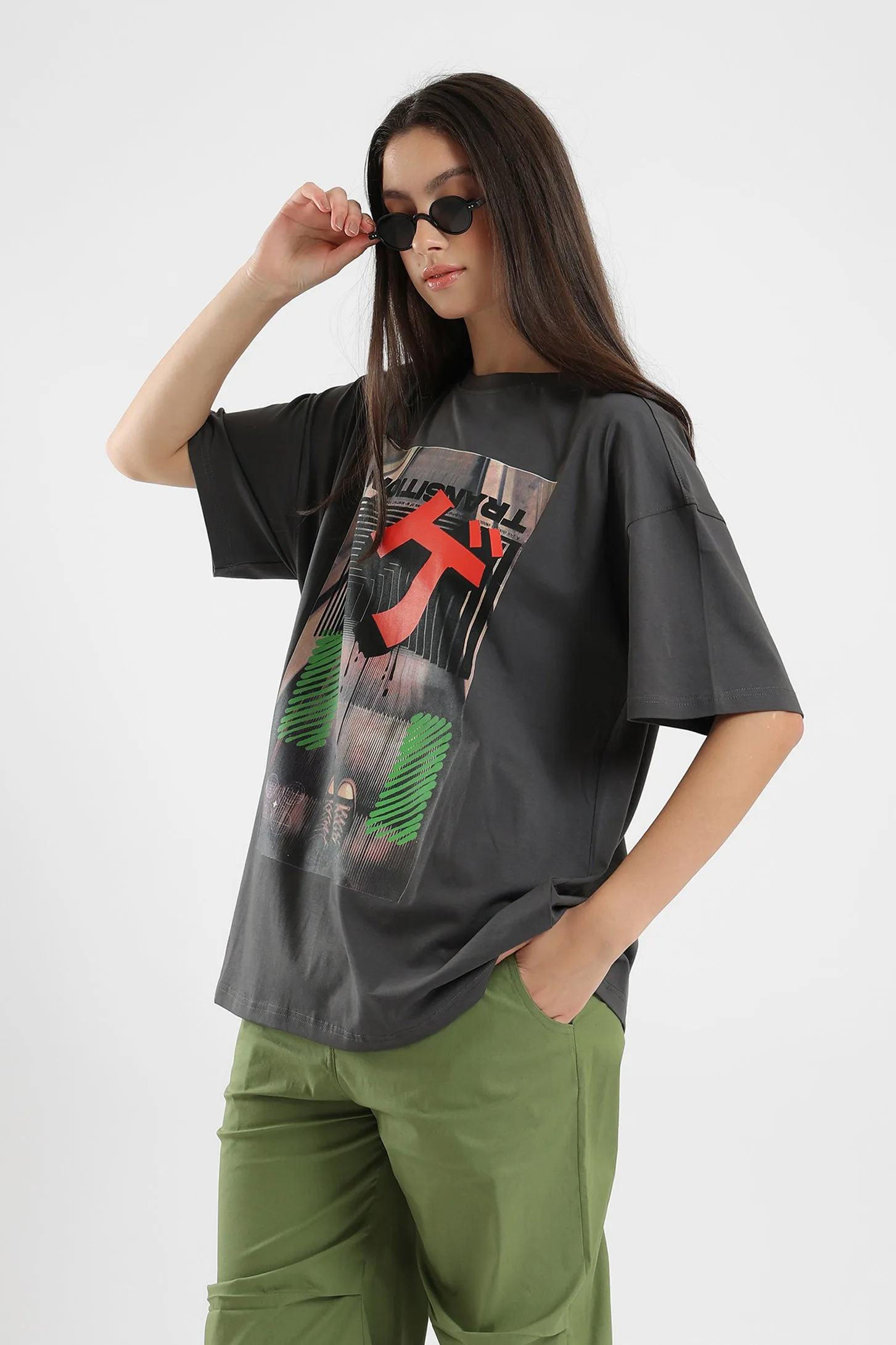 GREY TRANSITION OVERSIZED UNISEX TEE