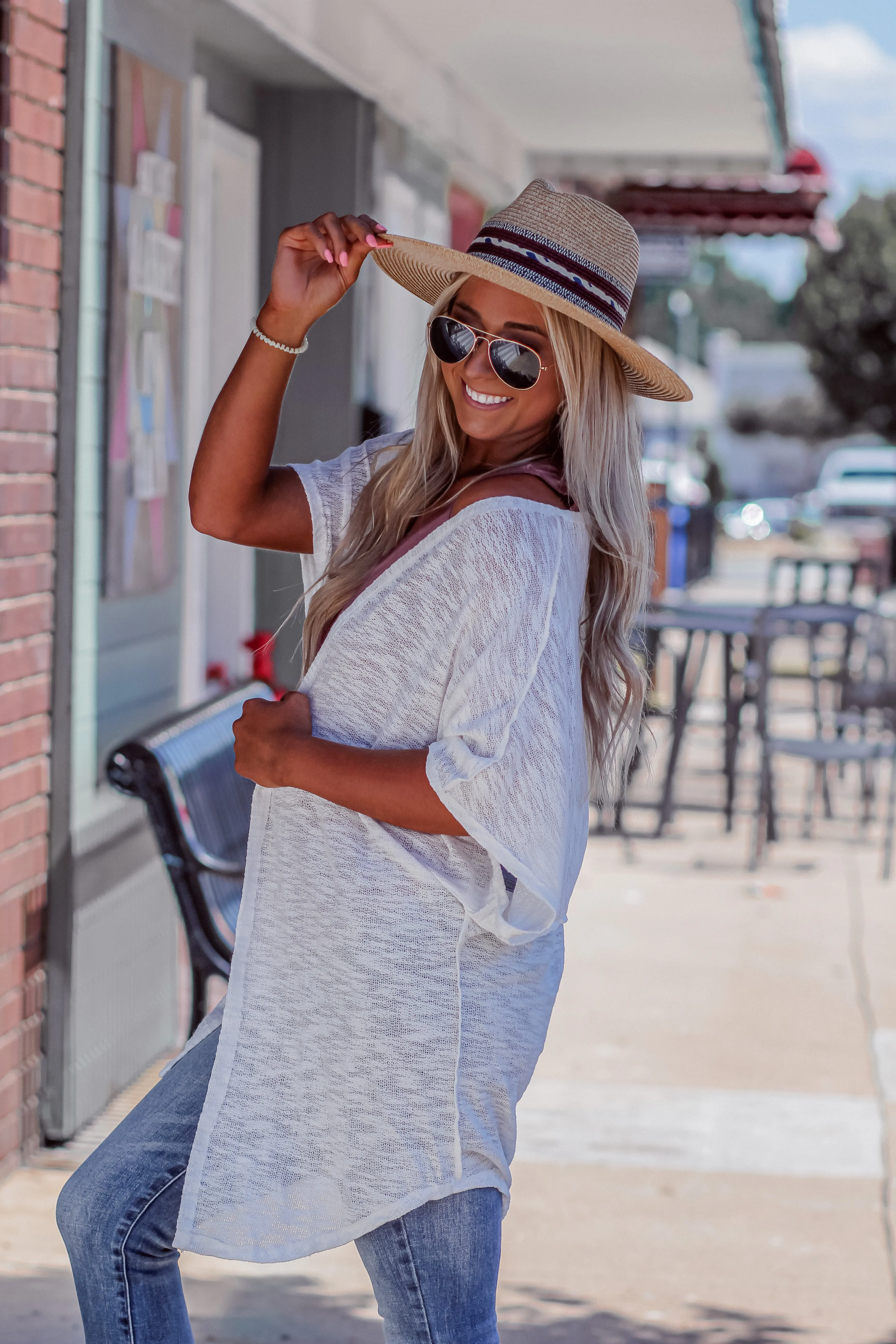 Ivory Open Front Twist Back Cardigan