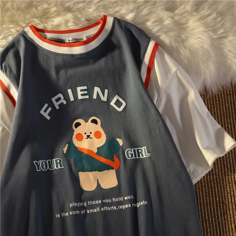 Kawaii Little Bear Printing T-Shirt