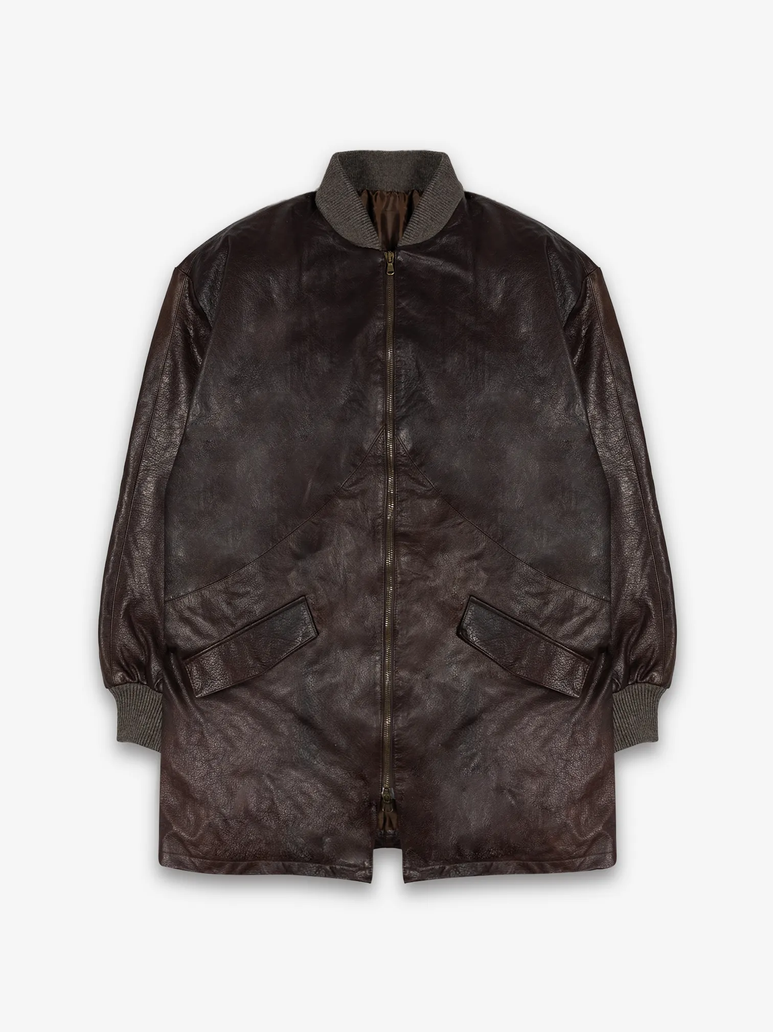 OLYMPUS LEATHER BOMBER COAT