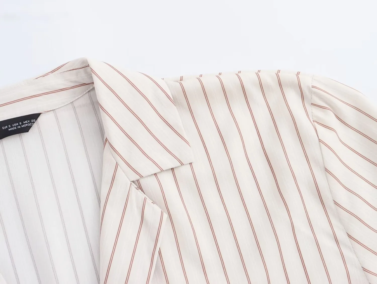 Personality Street Striped Stitching Sense of Design Shirt Single Breasted Cardigan Short Contrast Color Loose Top for Women