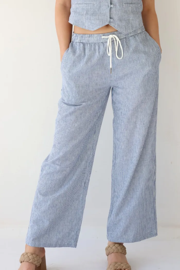 Tie Waist Striped Pants