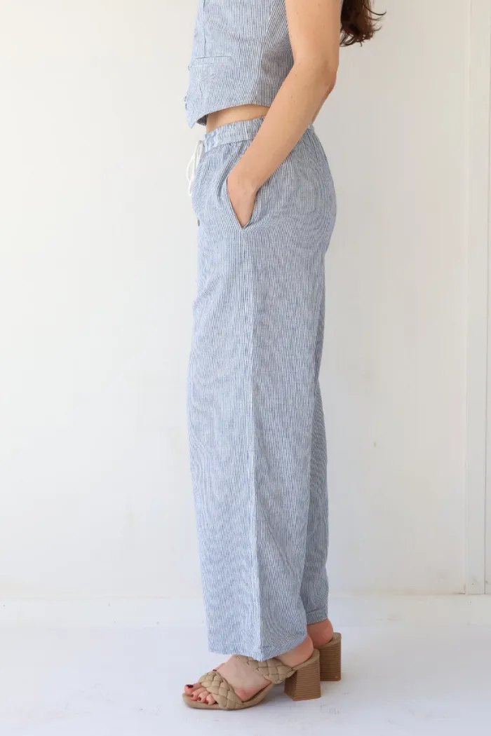 Tie Waist Striped Pants