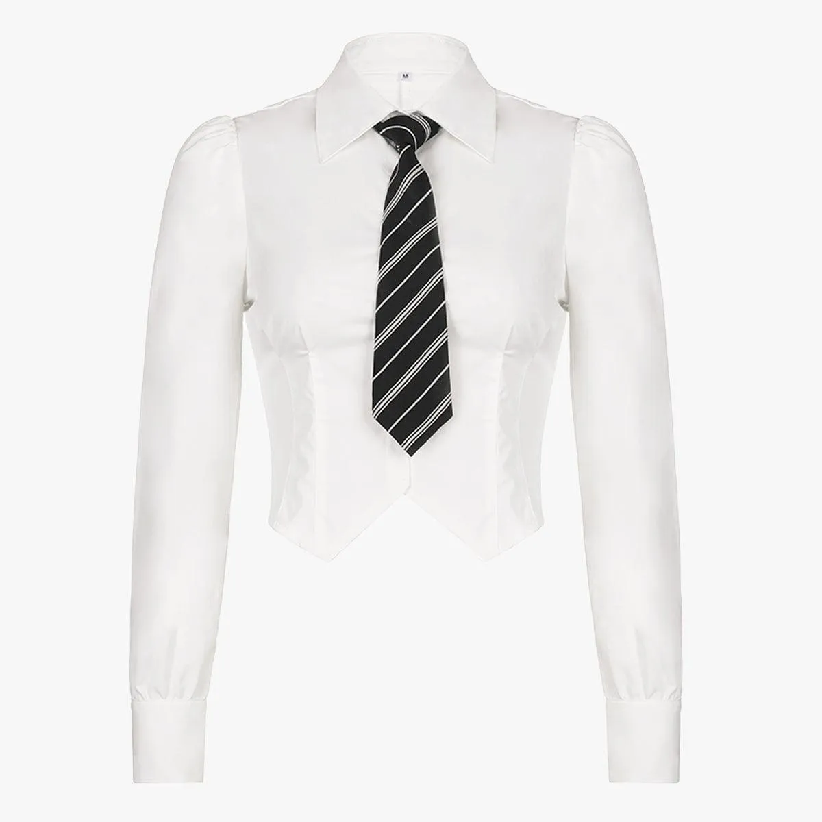 White College Shirt Bustier Detailing